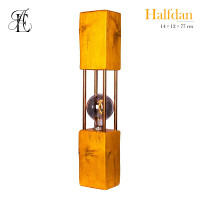 Pine wood table lamp Halfdan 14×12×77 cm
