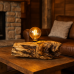 Acacia wood table lamp Marlowe 45×26×25 cm