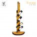 Pine wood floor lamp and wine rack, Toscana 55×30×131 cm