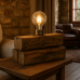 Pine table lamp Widald 44×23×23 cm