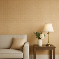 Wallcover Quilted 79 Flax, 1005×53 cm, golden brown